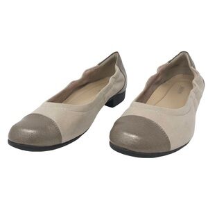 Akaishi Tsuki Cap Toe Flats in Pearl Pink